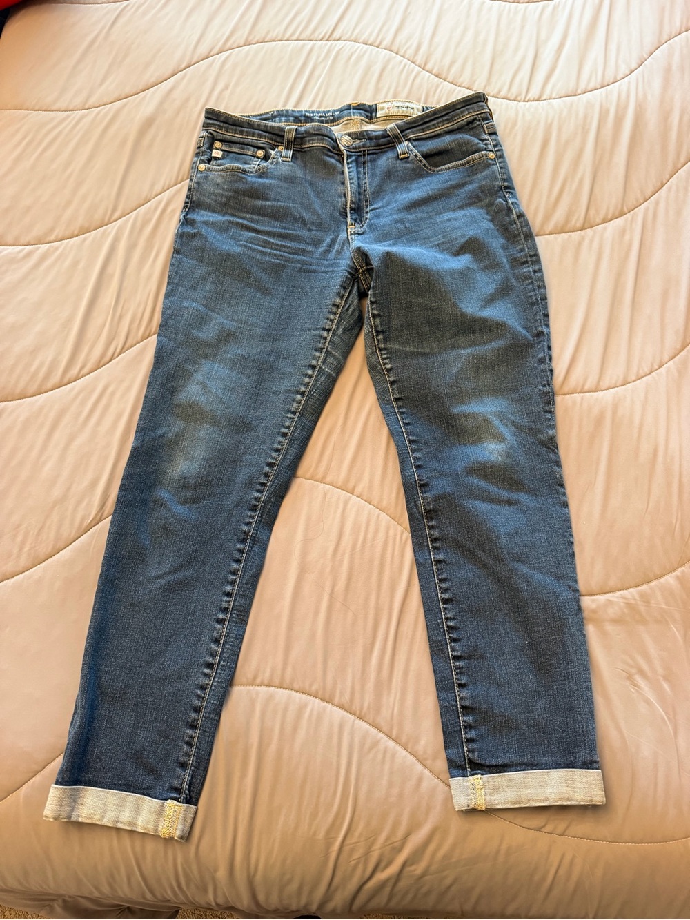 Ag Adriano Goldschmied Blue Cropped Ankle Jeans